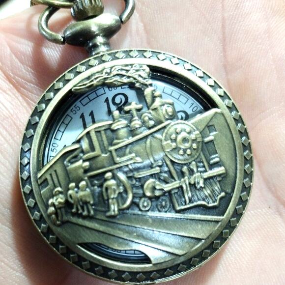 Train Pocket Steam Engine Watch Vintage Style Birthday Christmas Valentines NEW!
